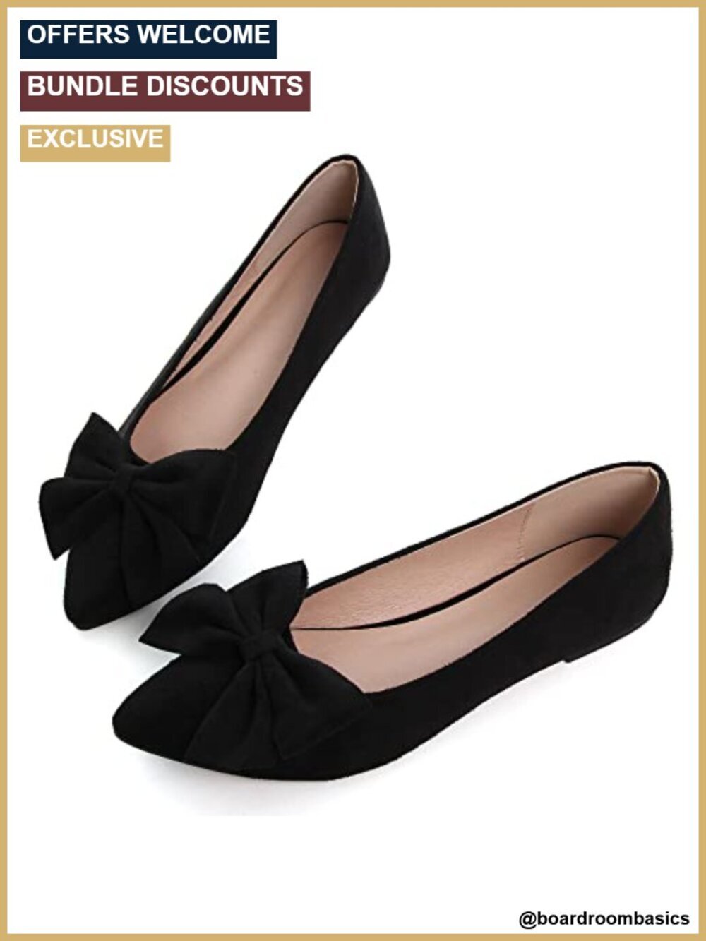 Women's Ballet Flats with Bow Decoration Pointed Toe Slip On Comfort Shoes